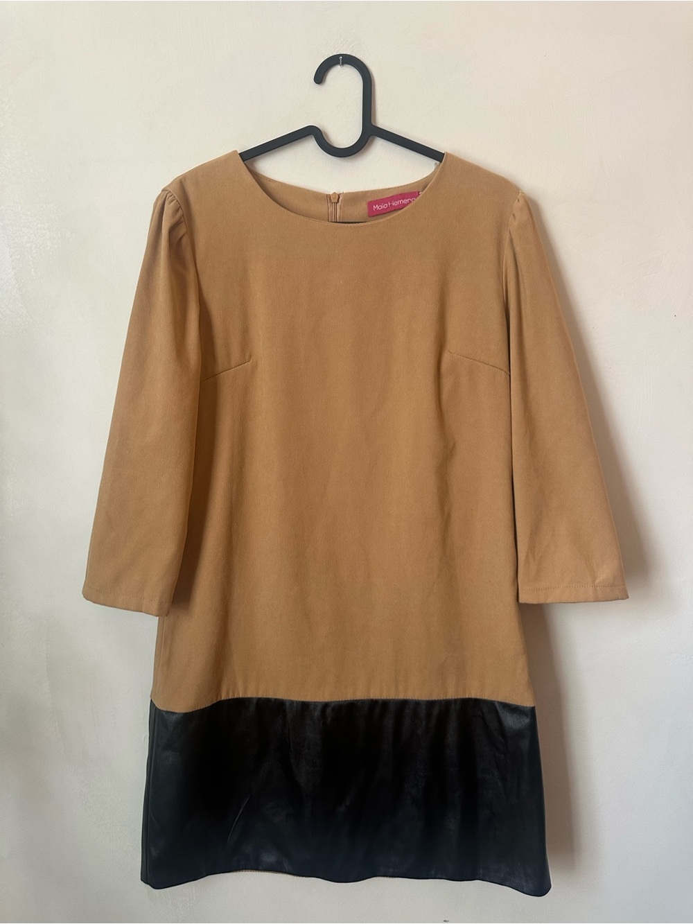 Maïa Hemera Mini Shift Dress with Black Hem Size M
